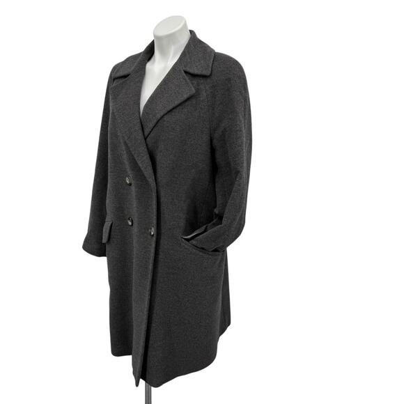 Laurel by Escada Double Breasted Car Coat Wool Angora Women 40 M Grey Tailored - Picture 4 of 12